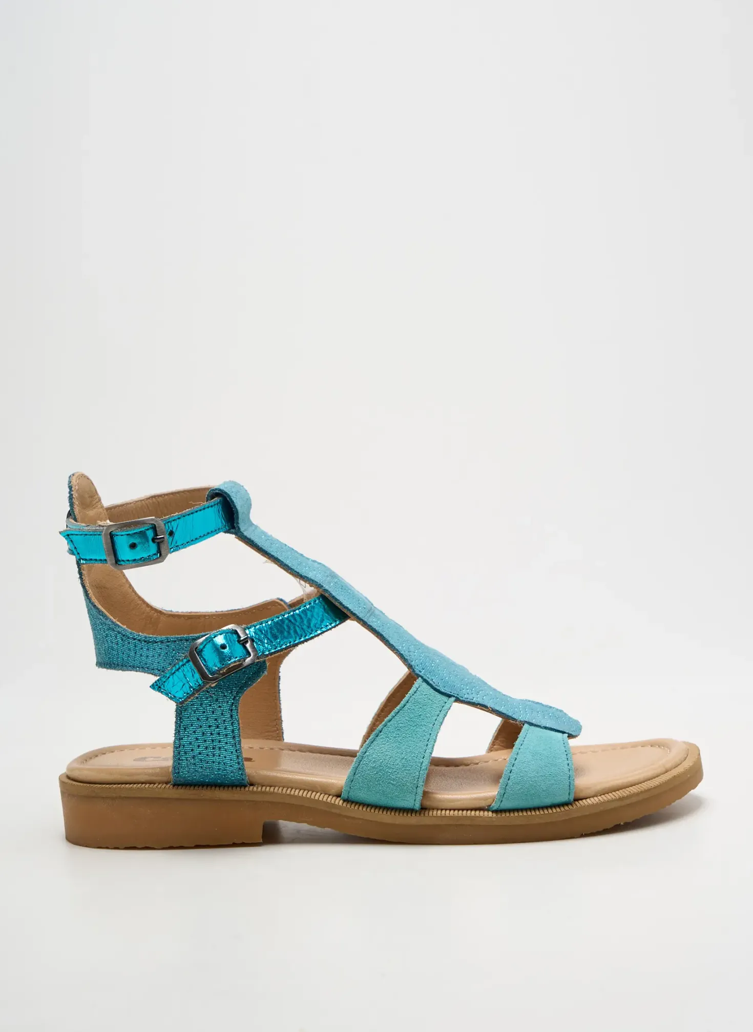 Spartiates Casta Bleu Talon Plat Jusqu'à 3cm