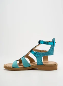 Spartiates Casta Bleu Talon Plat Jusqu'à 3cm