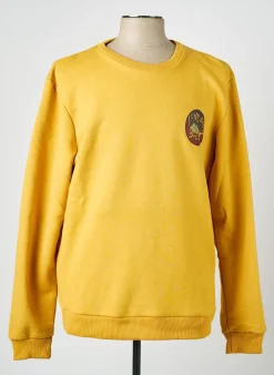 Sweat-shirt Blend Jaune Manches Longues