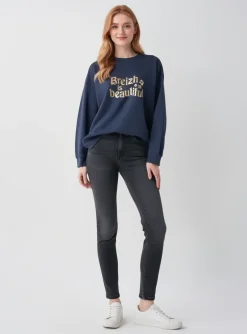 Sweat-shirt Breizh Angel Bleu Manches Longues