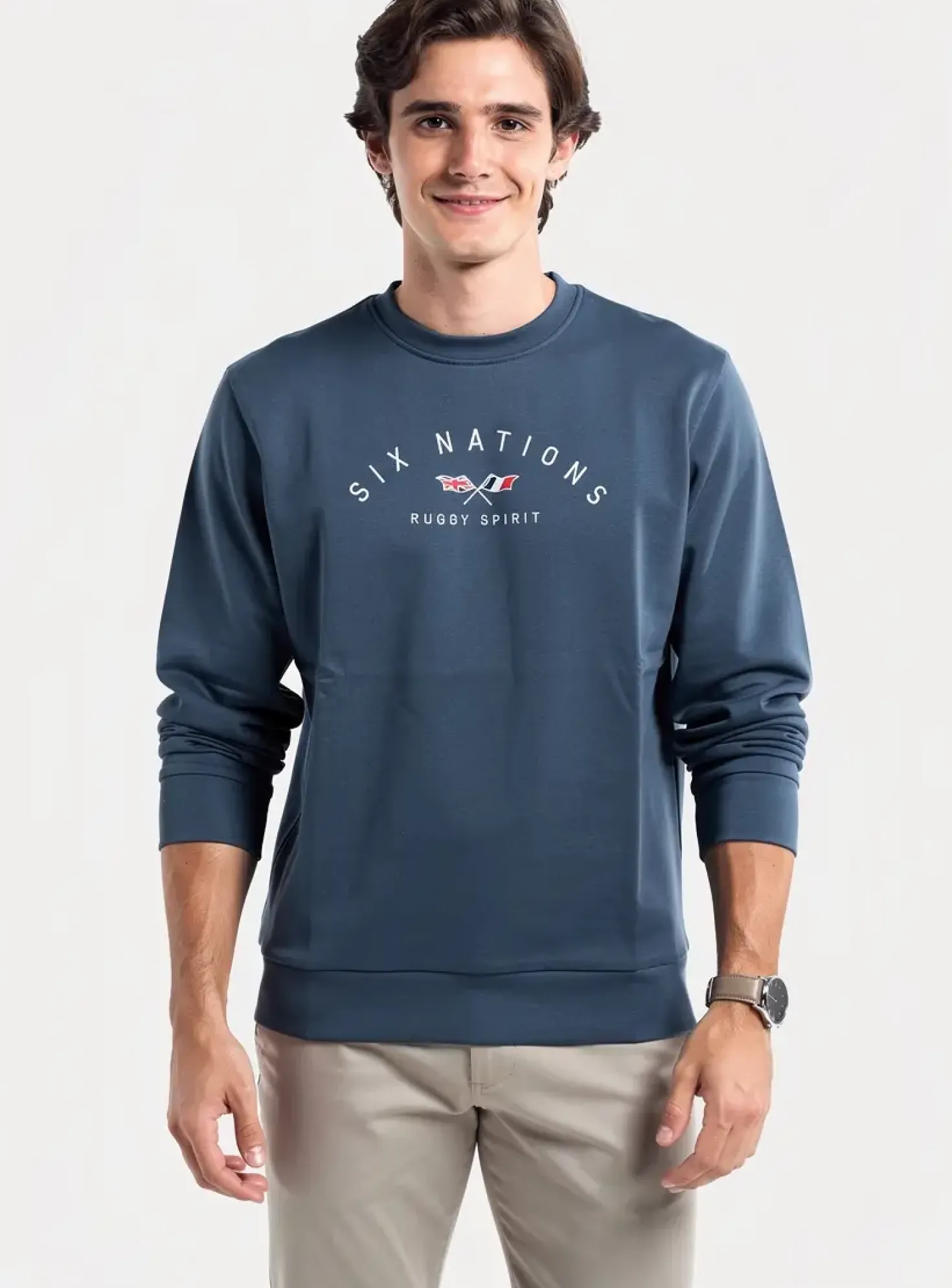 Sweat-shirt Camberabero Bleu Manches Longues