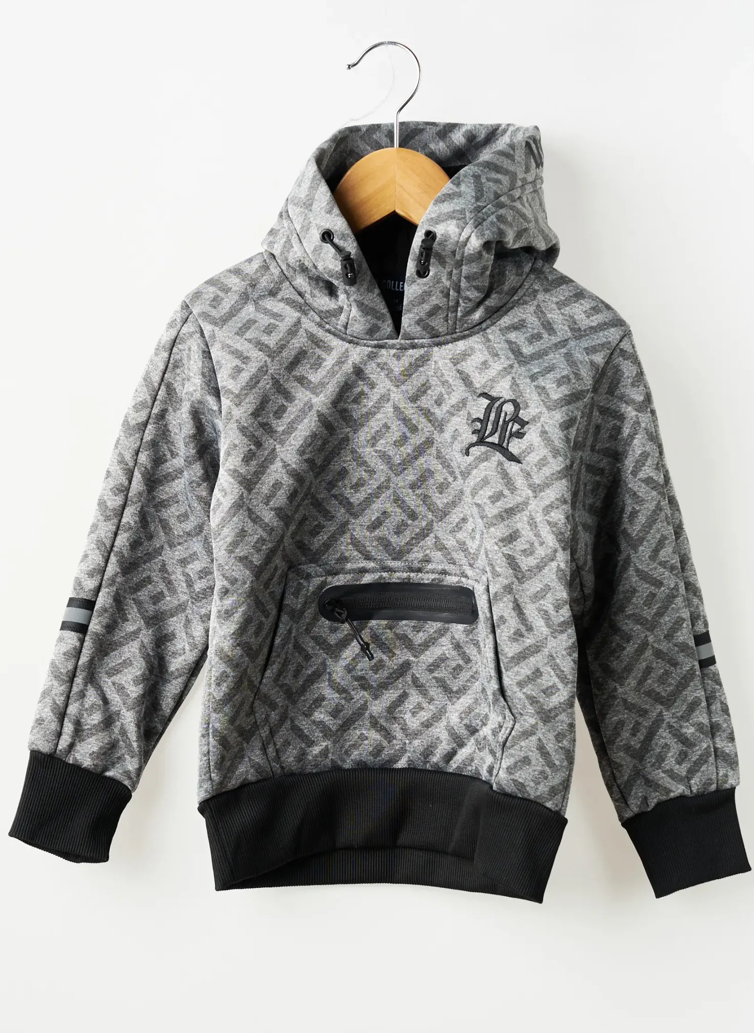 Sweat-shirt À Capuche Boys Collection Gris Manches Longues