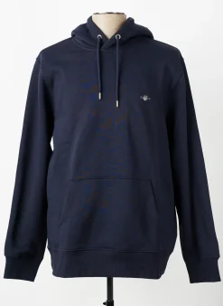 Sweat-shirt À Capuche Gant Bleu Manches Longues