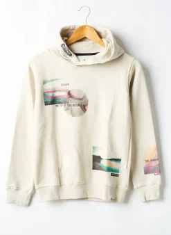 Sweat-shirt À Capuche Garcia Beige Manches Longues