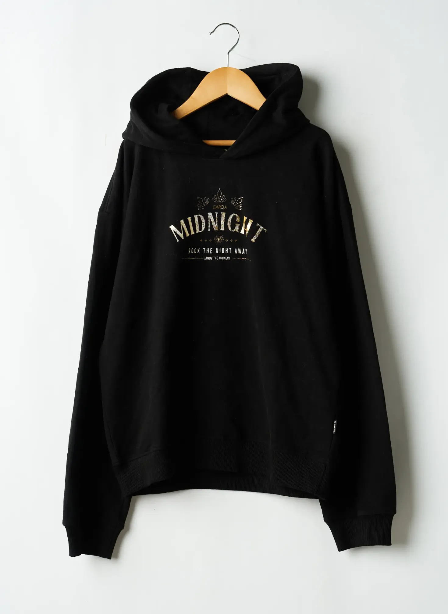 Sweat-shirt À Capuche Garcia Noir Manches Longues