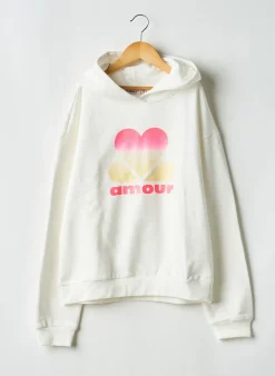 Sweat-shirt À Capuche Only Blanc Manches Longues