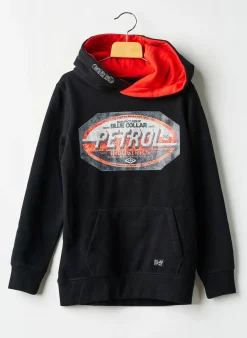 Sweat-shirt À Capuche Petrol Industries Noir Manches Longues