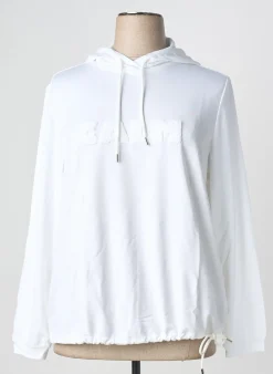 Sweat-shirt À Capuche Sheego Blanc Manches Longues