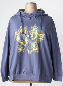 Sweat-shirt À Capuche Sheego Bleu Manches Longues
