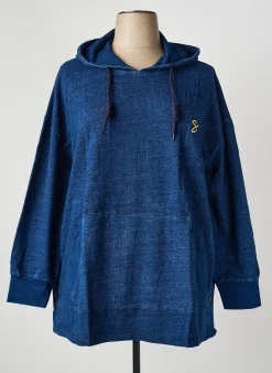 Sweat-shirt À Capuche Sheego Bleu Manches Longues