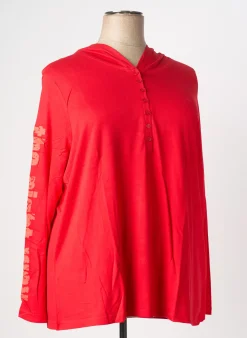 Sweat-shirt À Capuche Sheego Rouge Manches Longues