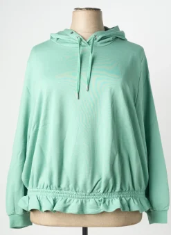 Sweat-shirt À Capuche Sheego Vert Manches Longues