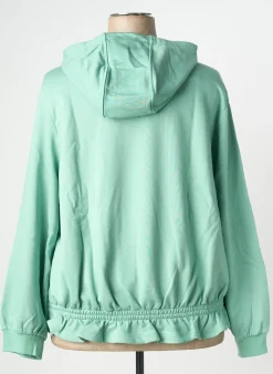 Sweat-shirt À Capuche Sheego Vert Manches Longues
