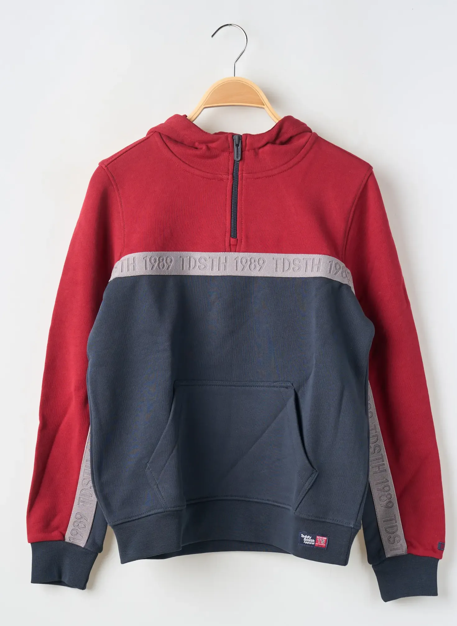 Sweat-shirt À Capuche Teddy Smith Rouge Manches Longues
