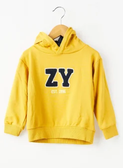 Sweat-shirt À Capuche Zy Jaune Manches Longues