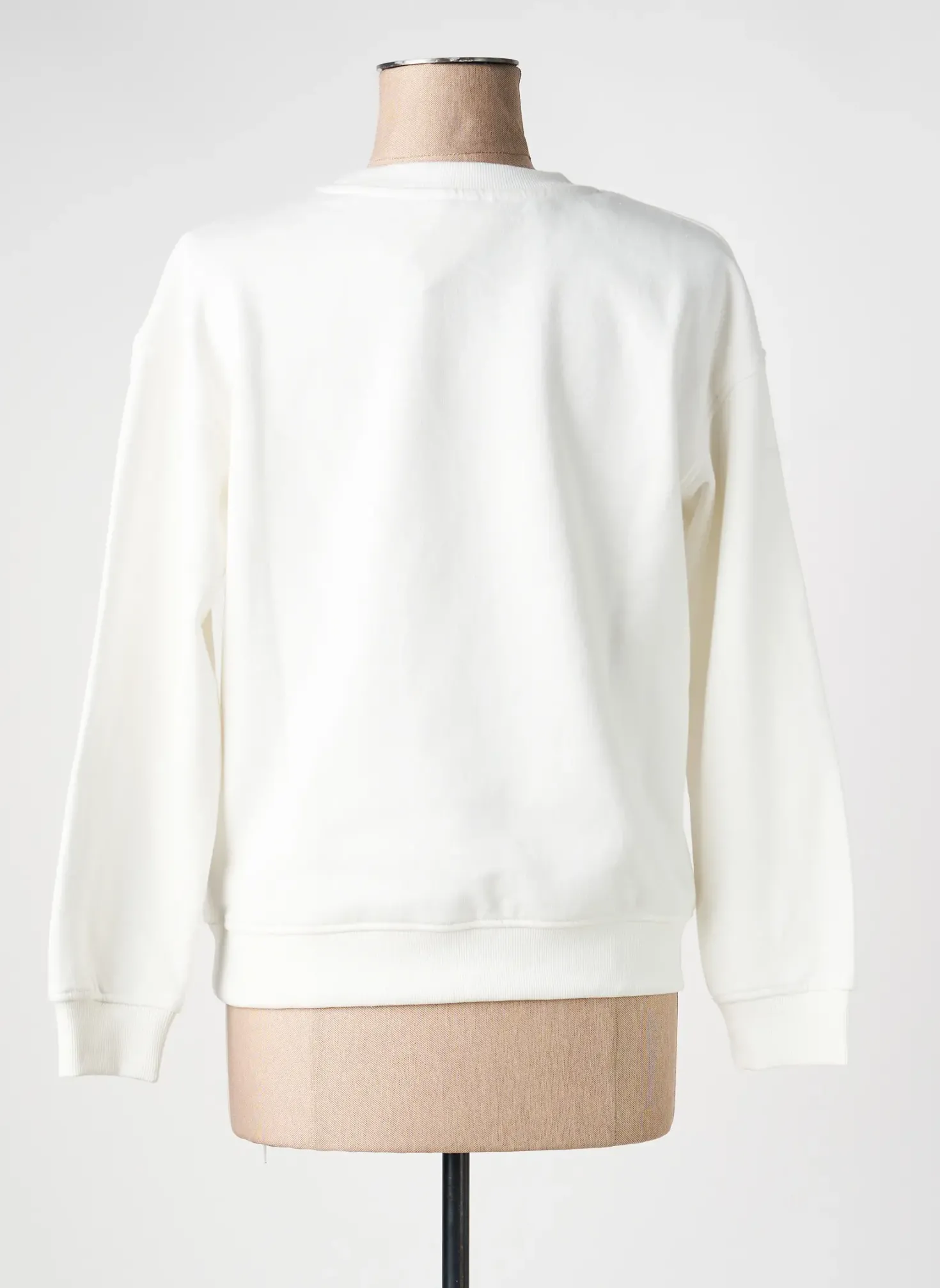 Sweat-shirt C'est Beau La Vie Blanc Manches Longues
