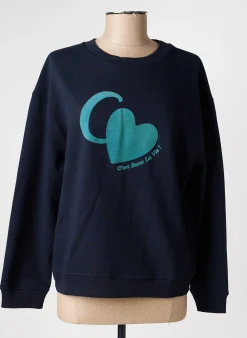 Sweat-shirt C'est Beau La Vie Bleu Manches Longues