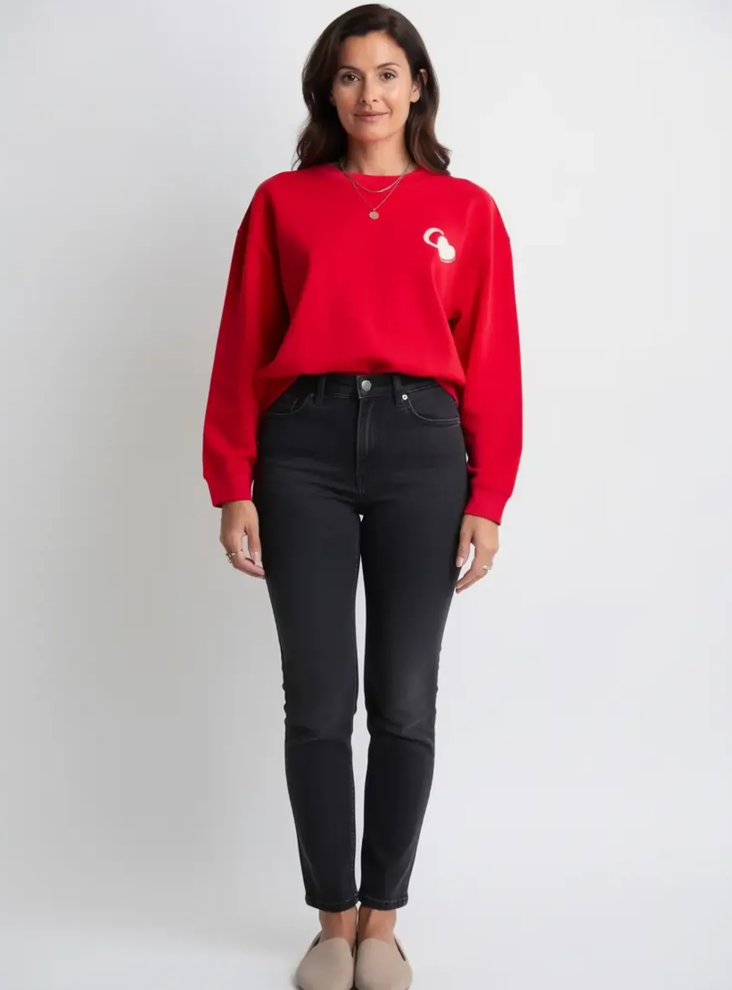 Sweat-shirt C'est Beau La Vie Rouge Manches Longues