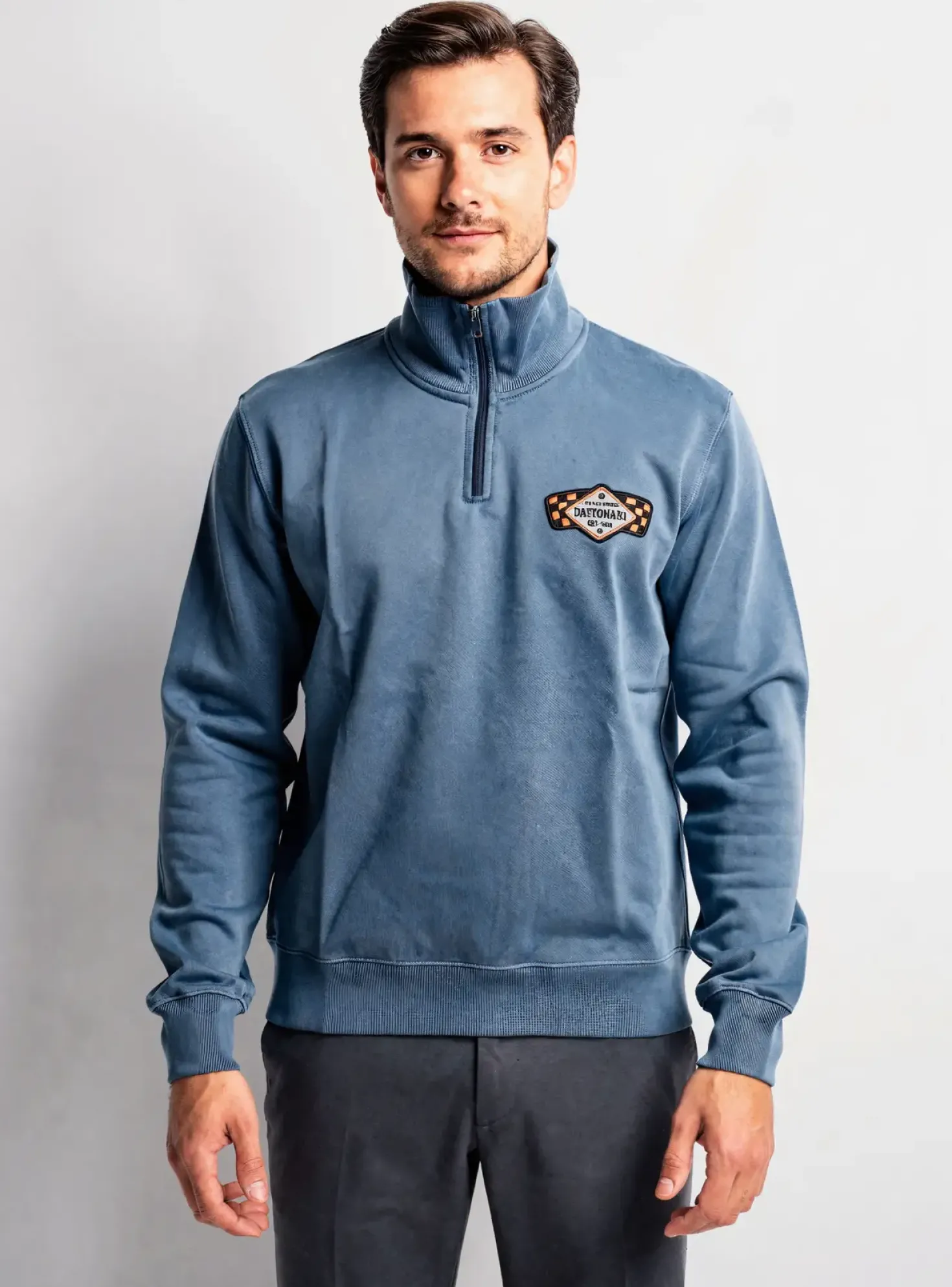 Sweat-shirt Daytona Bleu Manches Longues