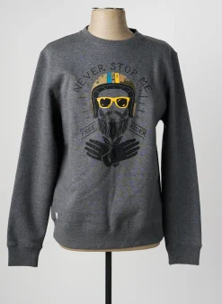 Sweat-shirt Daytona Gris Manches Longues