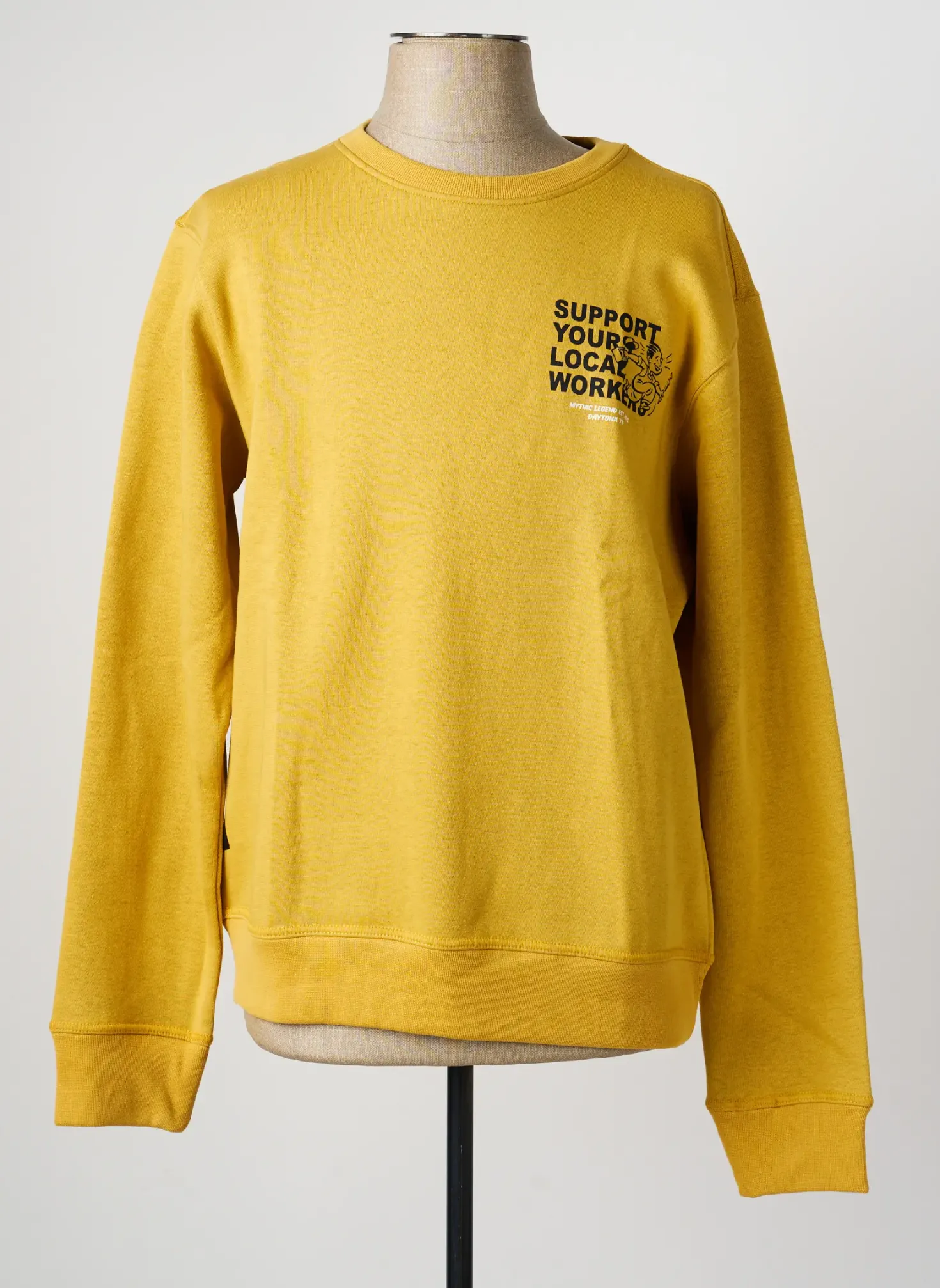 Sweat-shirt Daytona Jaune Manches Longues