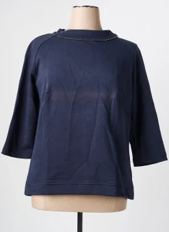 Sweat-shirt Frank Walder Bleu Manches 3/4