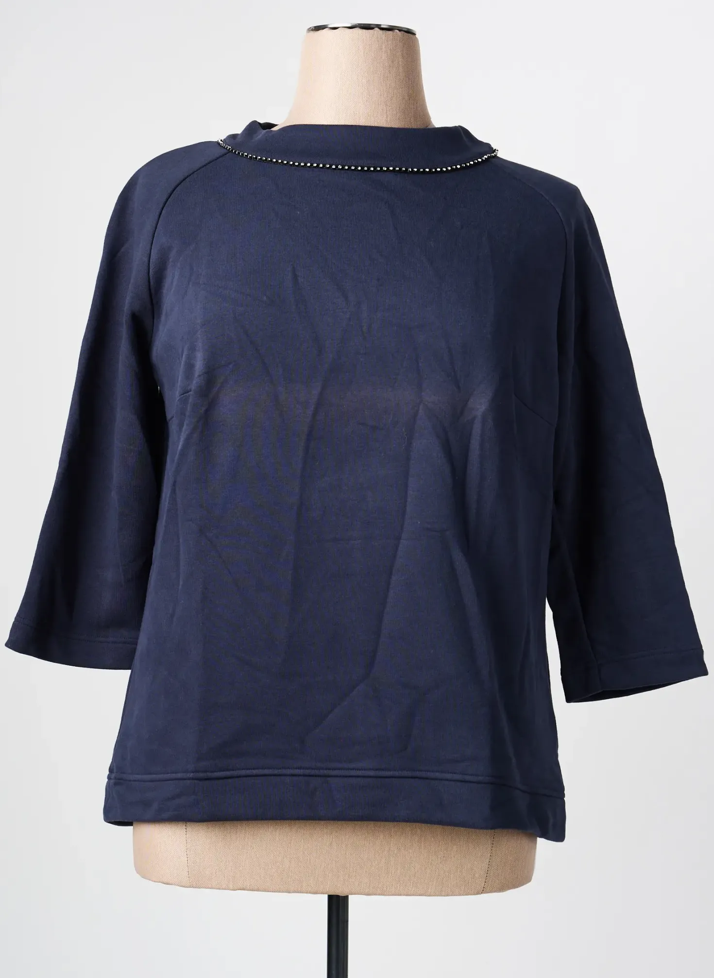 Sweat-shirt Frank Walder Bleu Manches 3/4