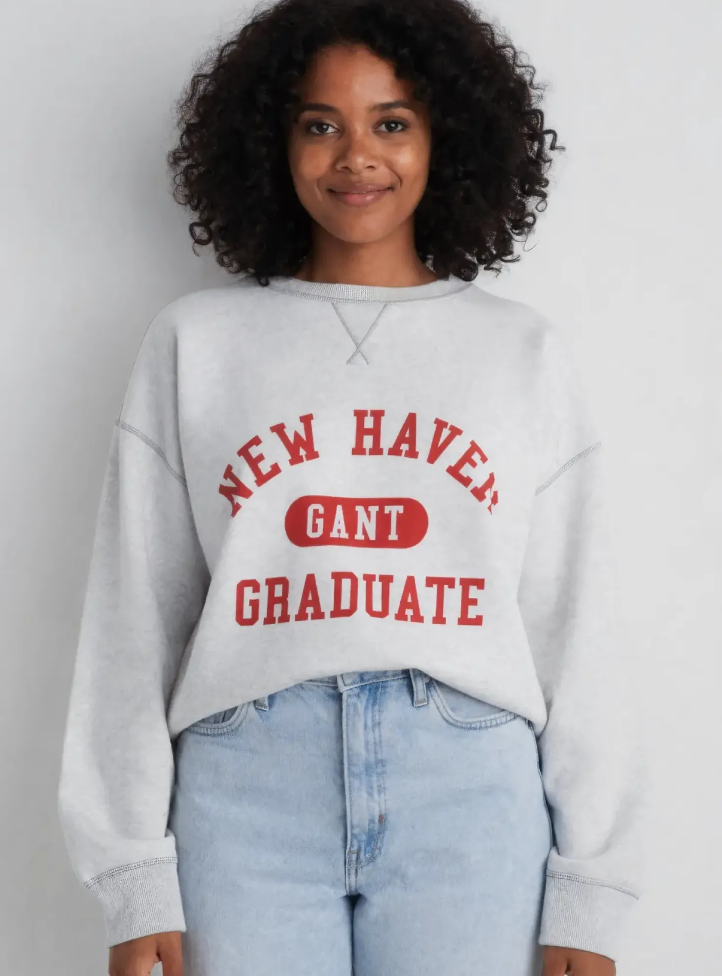 Sweat-shirt Gant Gris Manches Longues