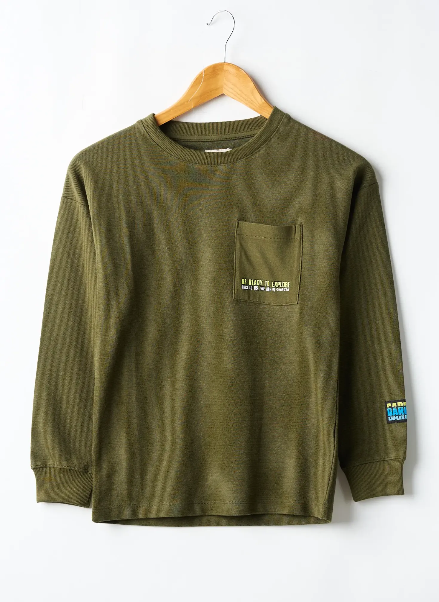 Sweat-shirt Garcia Vert Manches Longues
