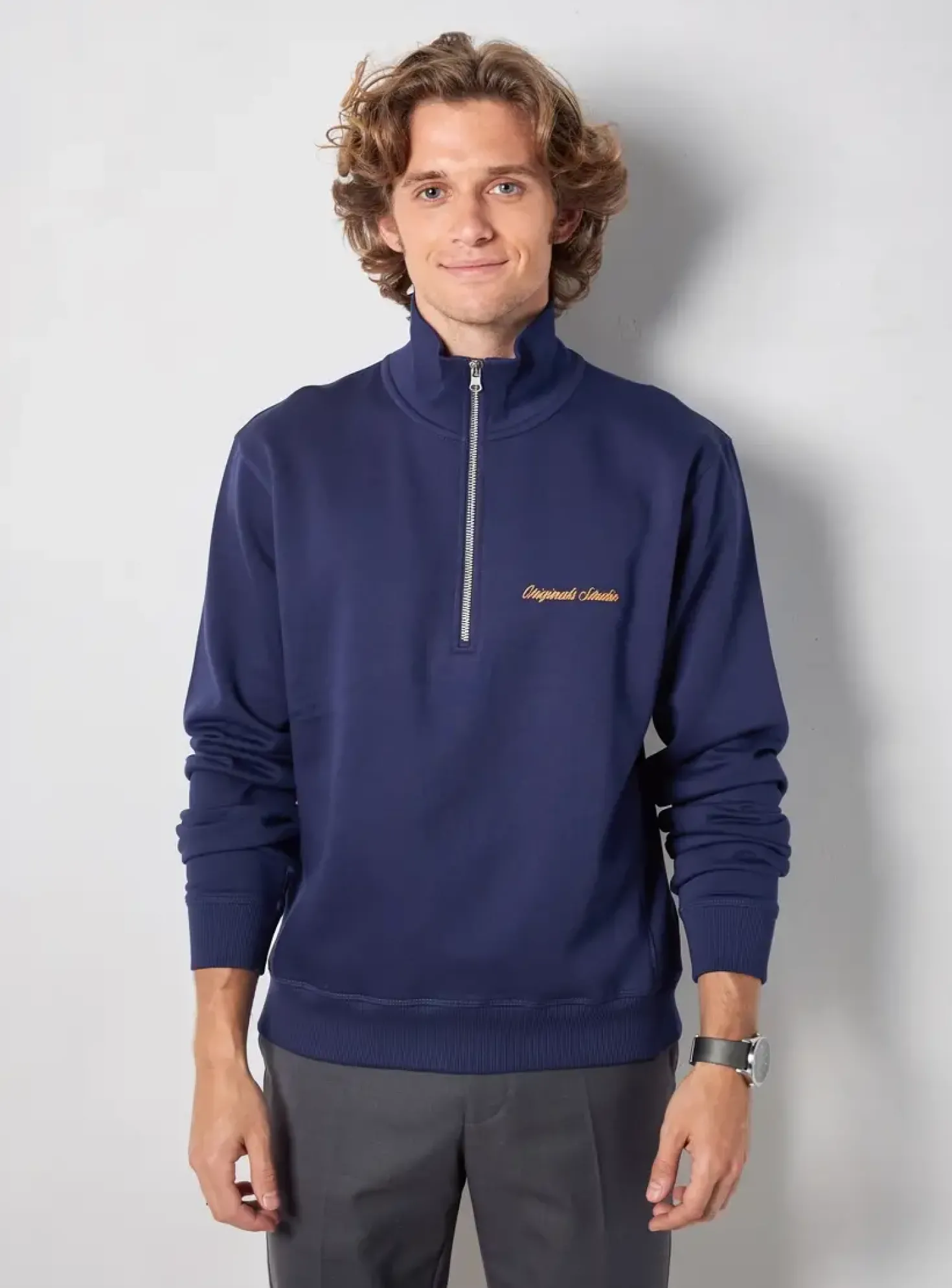Sweat-shirt Jack & Jones Bleu Manches Longues