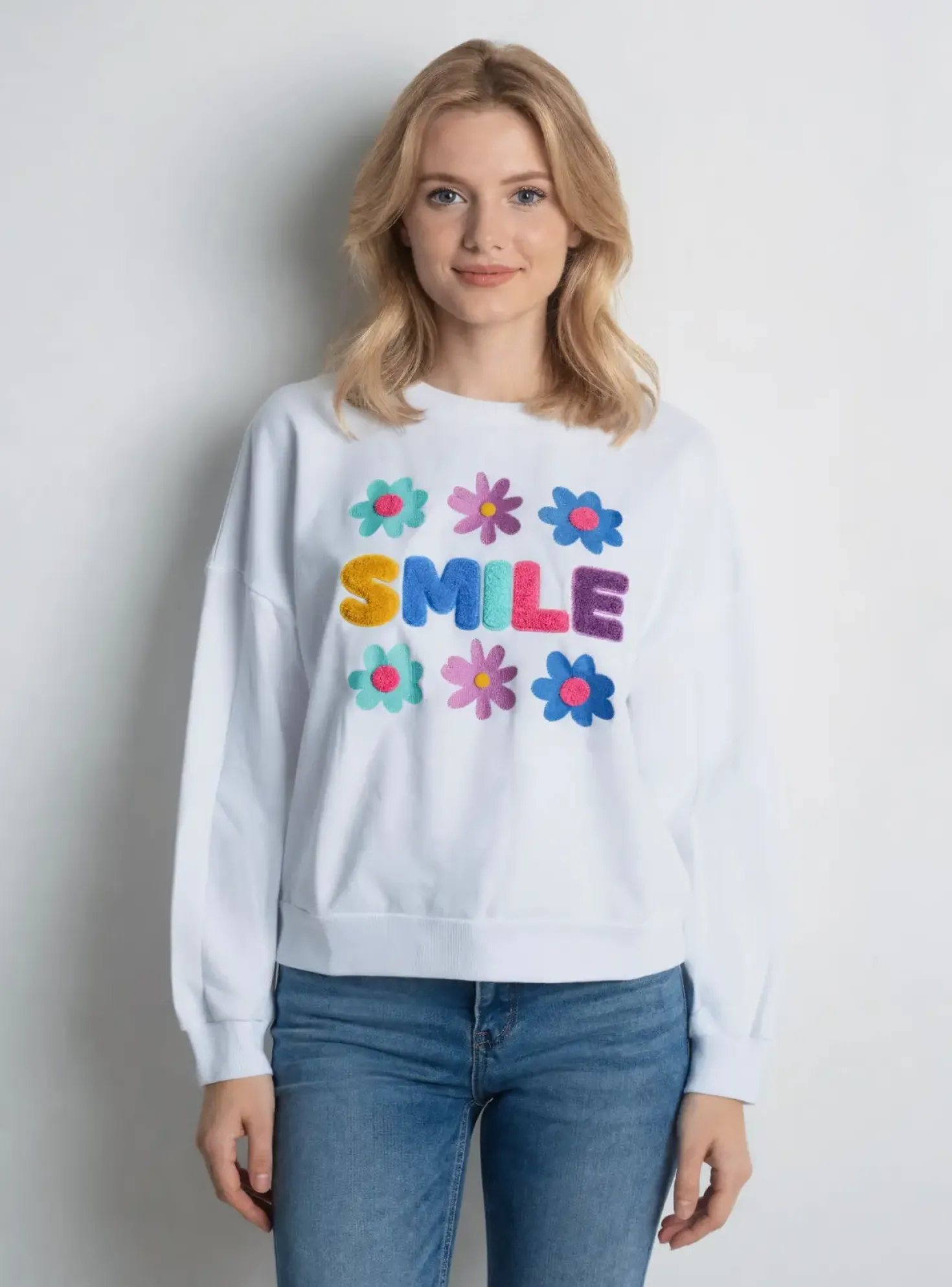Sweat-shirt Jubylee Blanc Manches Longues