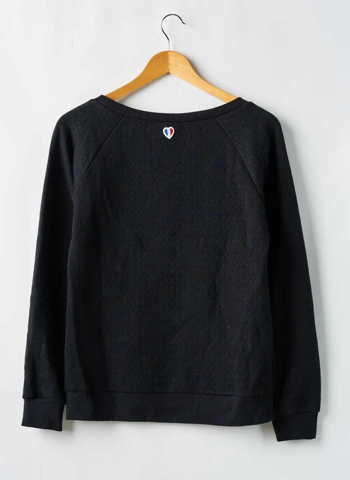 Sweat-shirt La Petite Francaise Noir Manches Longues