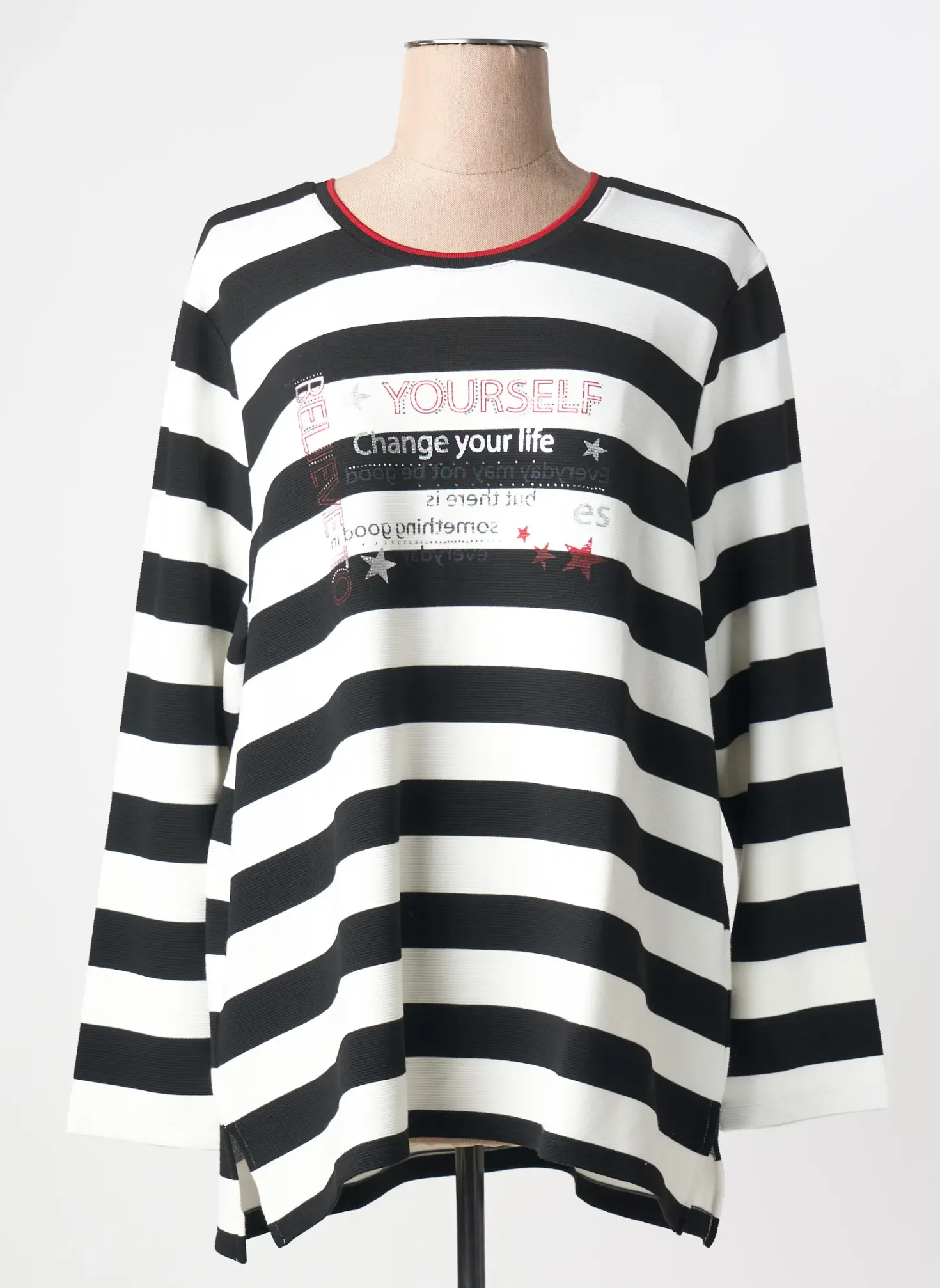Sweat-shirt Leah Curve Noir Manches Longues