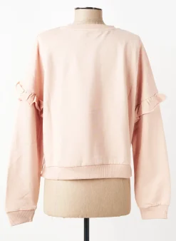 Sweat-shirt Les Poulettes Fitness Rose Manches Longues
