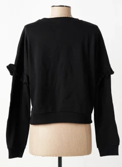 Sweat-shirt Les Poulettes Fitness Noir Manches Longues