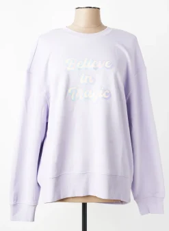 Sweat-shirt Les Poulettes Fitness Violet Manches Longues