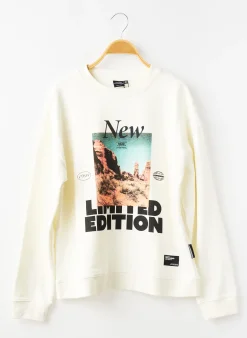 Sweat-shirt Le Temps Des Cerises Blanc Manches Longues