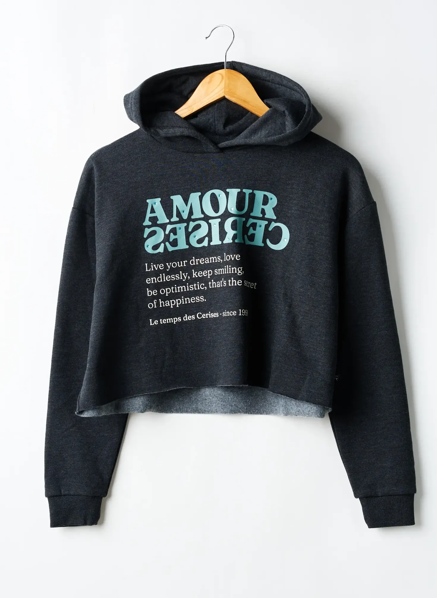 Sweat-shirt Le Temps Des Cerises Gris Manches Longues
