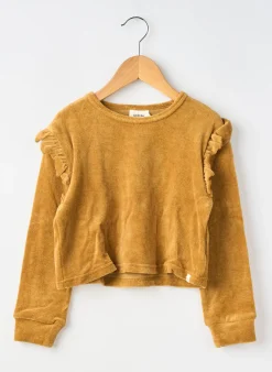 Sweat-shirt Lil Paris Jaune Manches Longues
