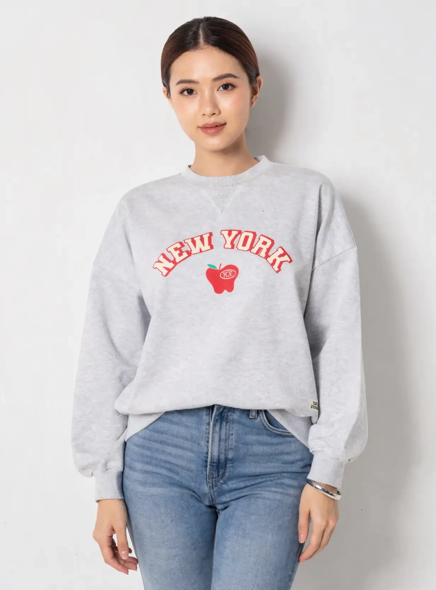 Sweat-shirt Love Stories Gris Manches Longues