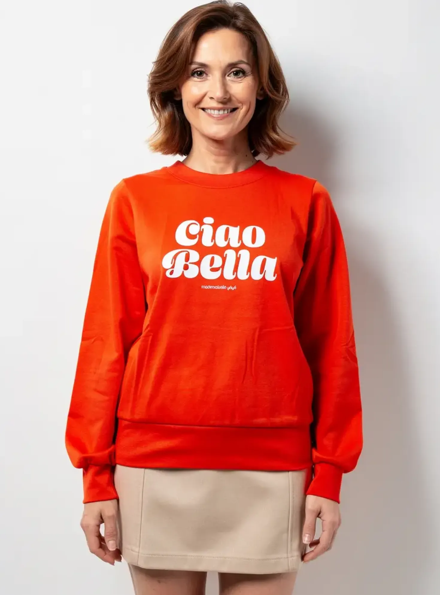 Sweat-shirt Mademoiselle Yeye Orange Manches Longues