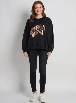 Sweat-shirt Marcello Collection Noir Manches Longues