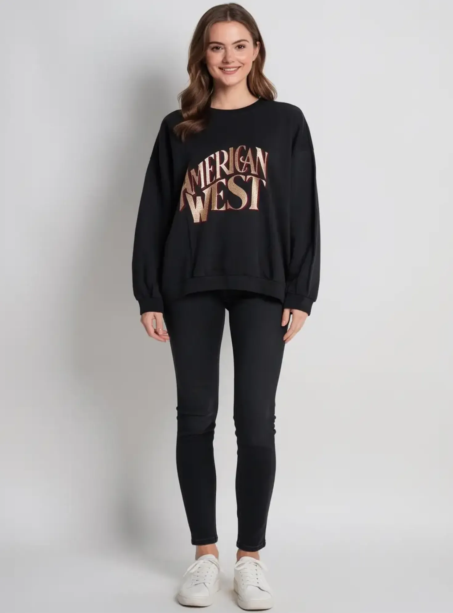 Sweat-shirt Marcello Collection Noir Manches Longues