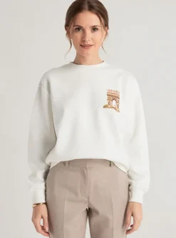 Sweat-shirt Mbm Blanc Manches Longues
