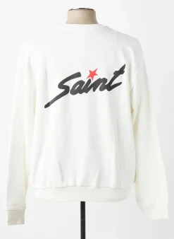 Sweat-shirt Mbm Blanc Manches Longues