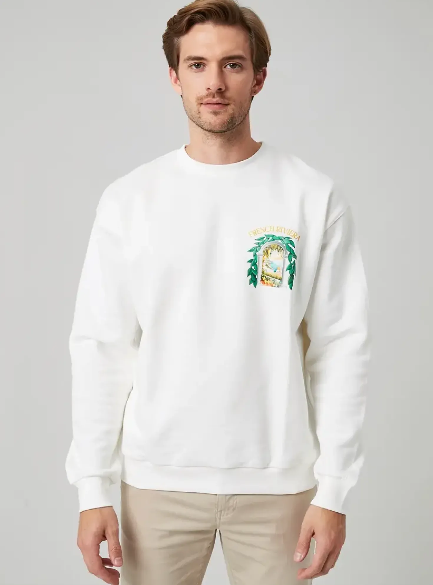Sweat-shirt Mbm Blanc Manches Longues
