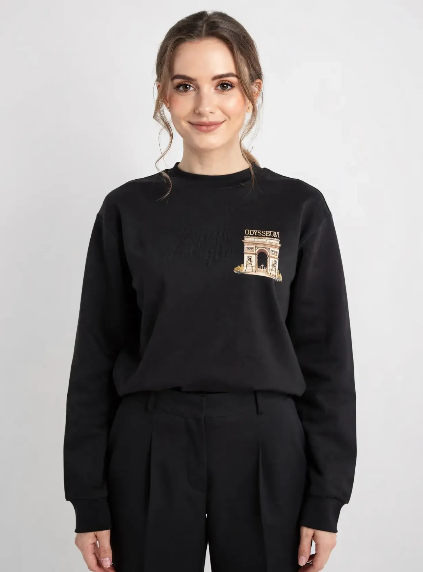 Sweat-shirt Mbm Noir Manches Longues