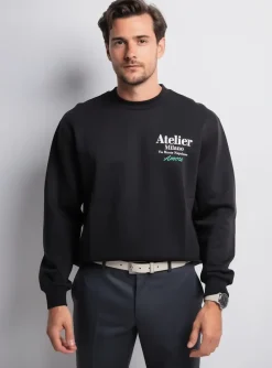 Sweat-shirt Mbm Noir Manches Longues