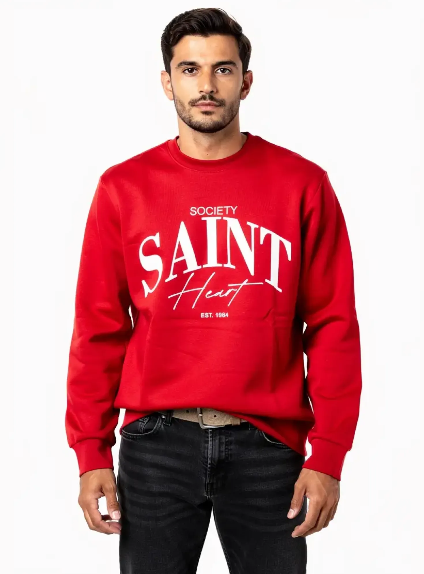 Sweat-shirt Mbm Rouge Manches Longues