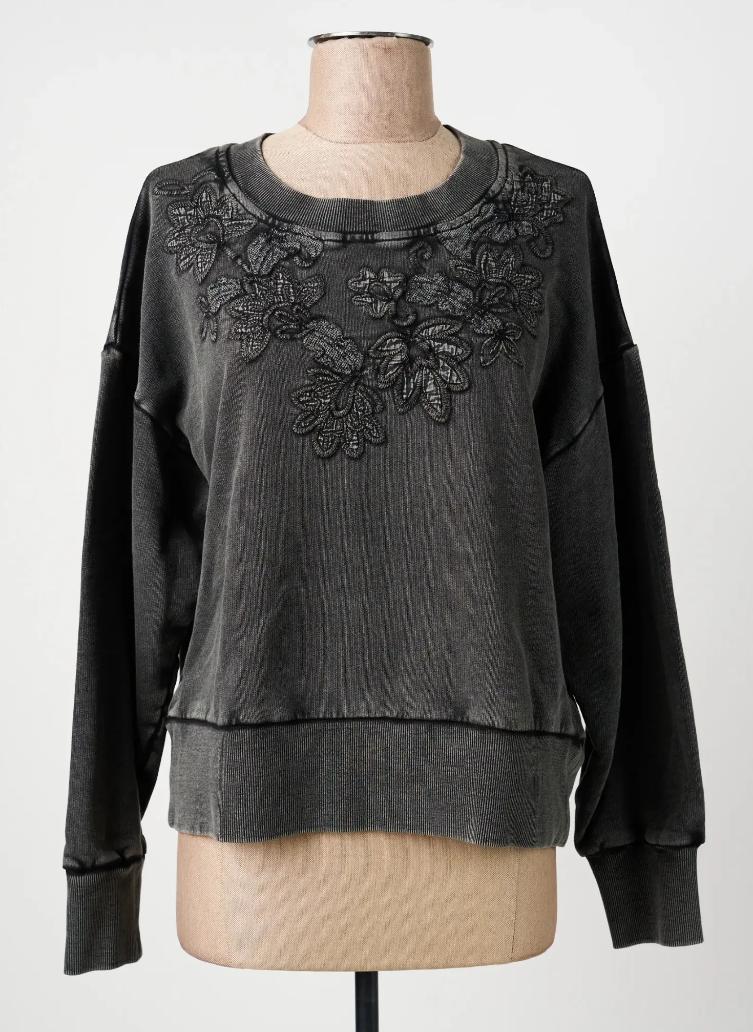 Sweat-shirt Md'm Gris Manches Longues